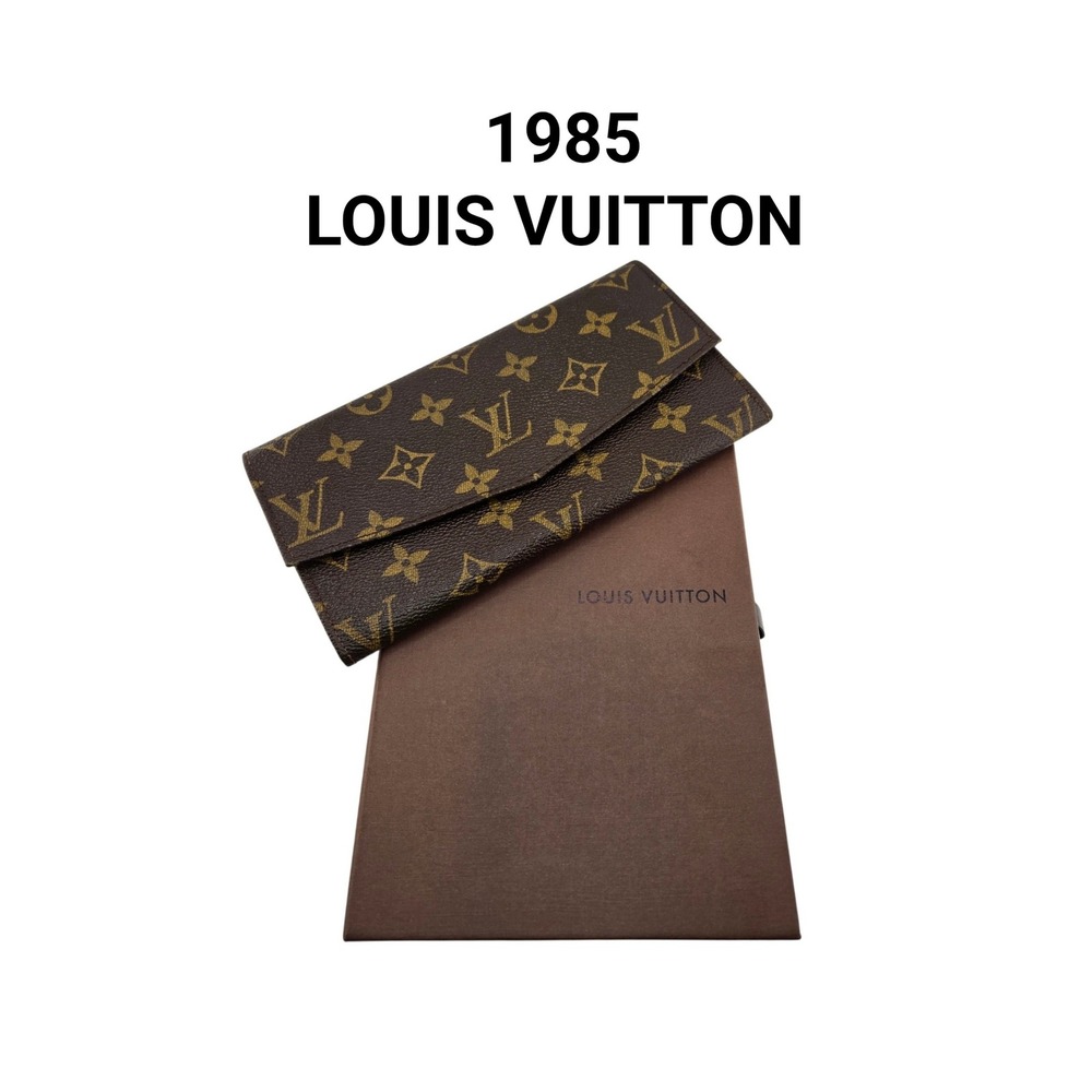 Louis Vuitton Vintage 1985 Monogram Porte Monnaie Credit Long Wallet Brown